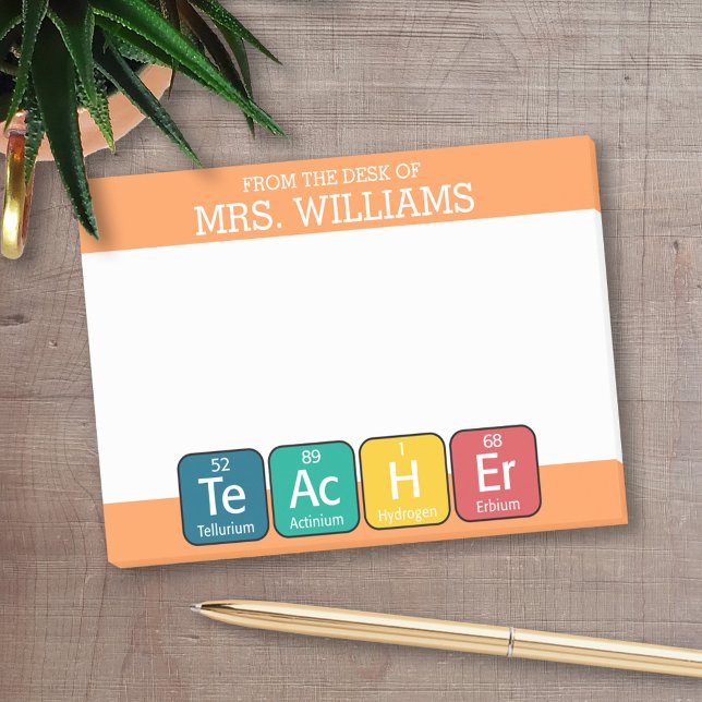 Periodic Table Elements Spelling Teacher Post-it Notes (Personalized Post-it Notes for Teachers)