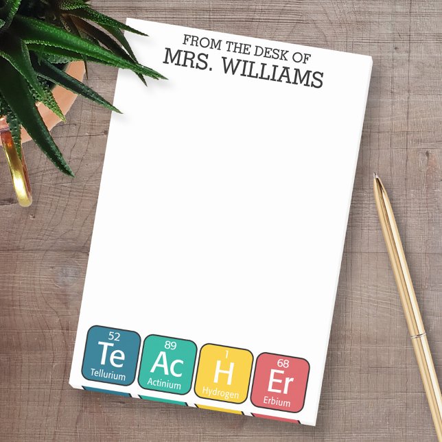 Periodic Table Elements Spelling Teacher Post-it Notes (Personalized Post-it Notes - add your name and other social media contact information)