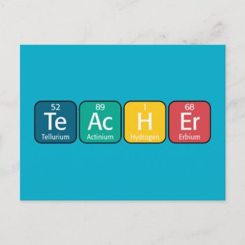 Periodic Table Elements Spelling Teacher Postcard by ForTeachersOnly at Zazzle