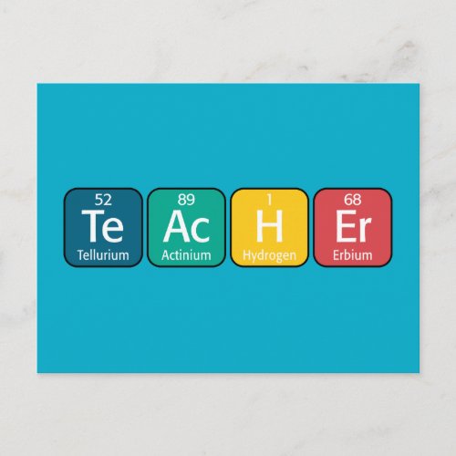 Periodic Table Elements Spelling Teacher Postcard