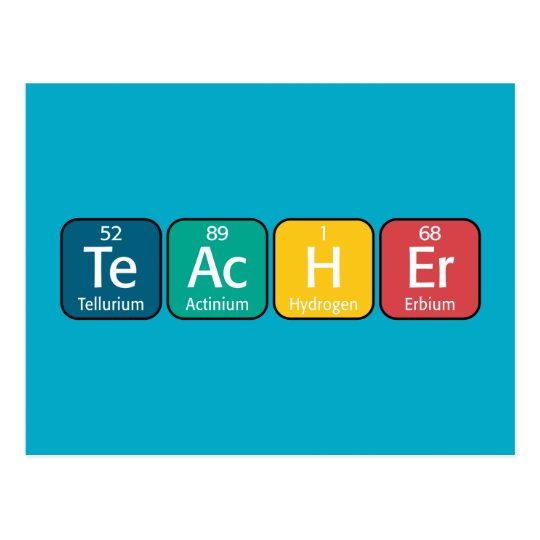 Periodic Table Elements Spelling Teacher Postcard | Zazzle.com