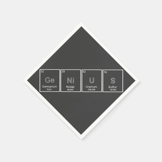 Periodic table GeNiUS cocktail napkin (Corner)