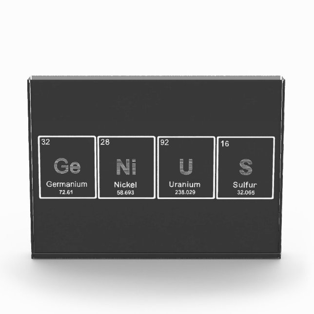 Periodic table GeNiUS rectangle award (Front)