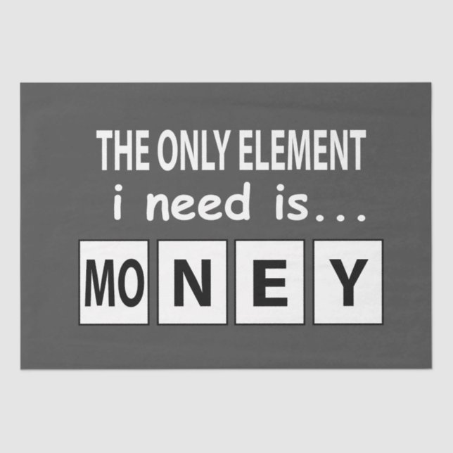 Periodic Table Money Element Funny Periodic Table Tissue Paper (Front)