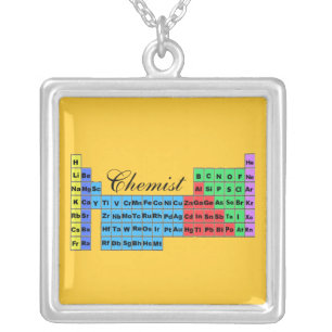 Periodic Table Necklace Sterling Silver "Artsy"