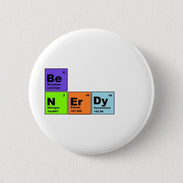 Periodic Table Nerdy Products Button (Front)