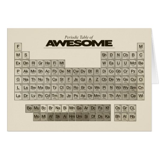 Periodic Table of AWESOME Cards (Front Horizontal)