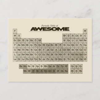 Periodic Table of AWESOME Postcard