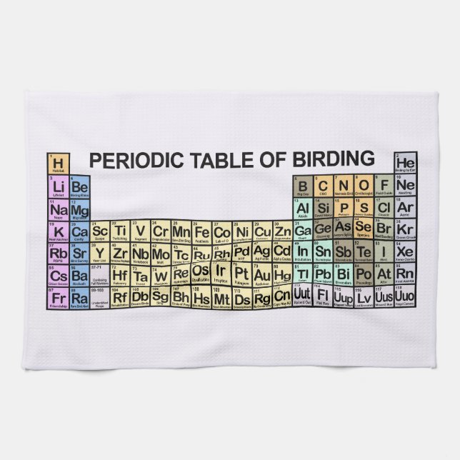 Periodic Table of Birding Kitchen Towel (Horizontal)