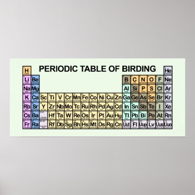 Periodic Table of Birding Poster