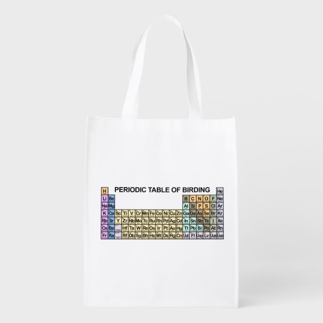 Periodic Table of Birding Reusable Grocery Bag (Back)