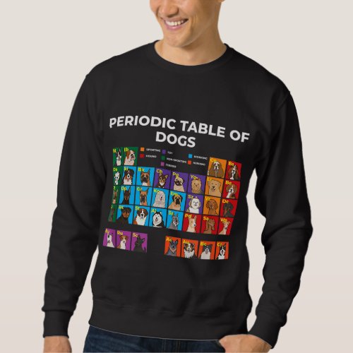 Periodic Table of Dogs Dog Lover Funny Science Sweatshirt