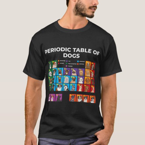 Periodic Table of Dogs Dog Lover Funny Science T_Shirt
