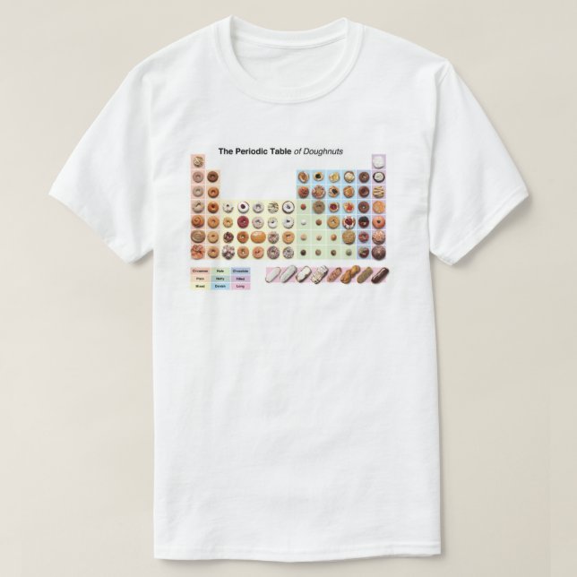 Periodic Table of Doughnuts T-shirt (Design Front)