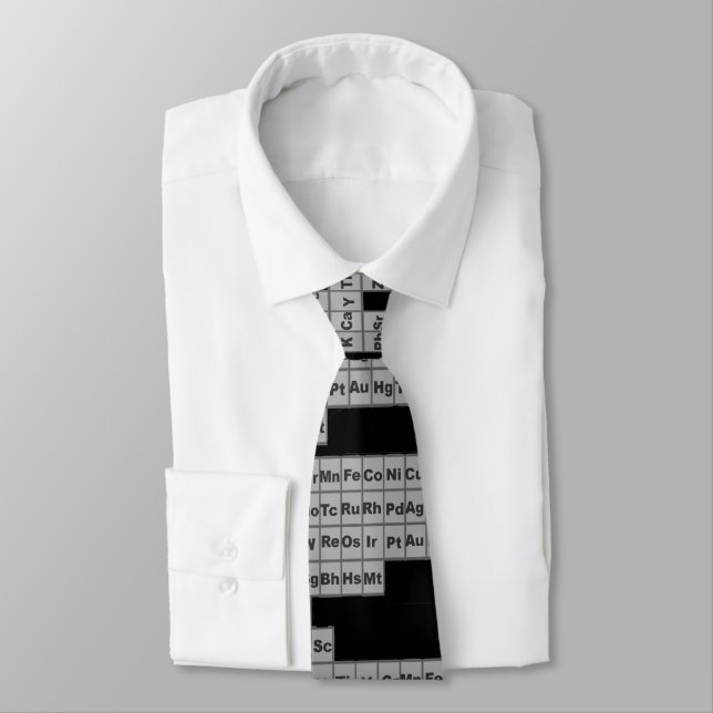 Periodic Table of Elements Artsy Black Tie (Tied)