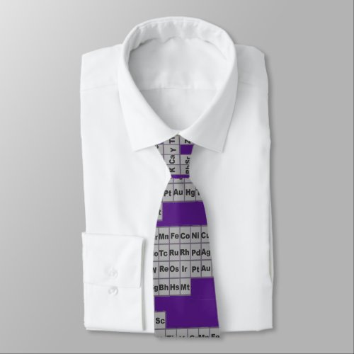 Periodic Table of Elements Artsy Purple Neck Tie