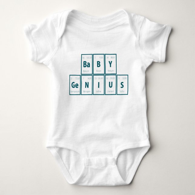 Periodic Table of Elements:  Baby Genius Baby Bodysuit (Front)