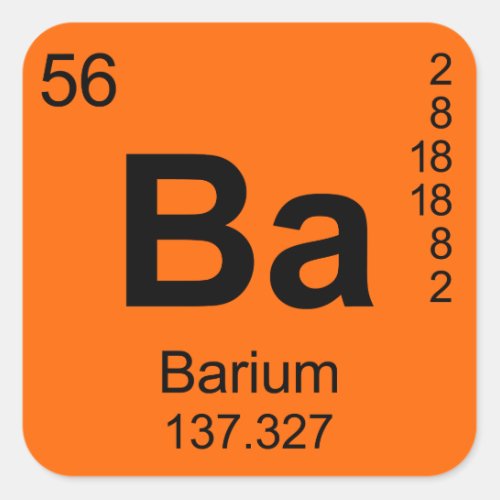 Periodic Table of Elements Barium Square Sticker