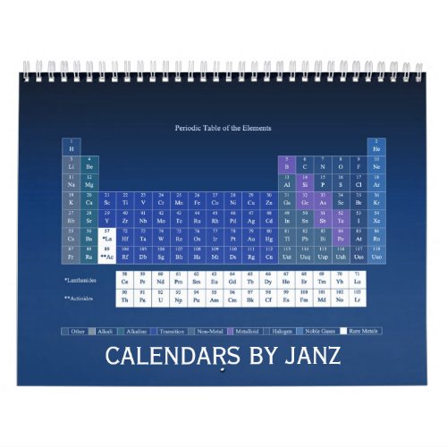 Periodic Table of Elements Calendar by Janz