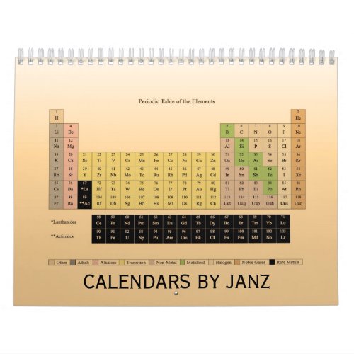 Periodic Table of Elements Calendar by Janz