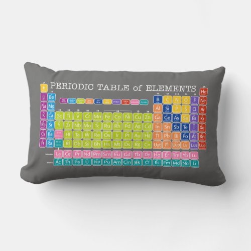Periodic Table of Elements Chart Lumbar Pillow