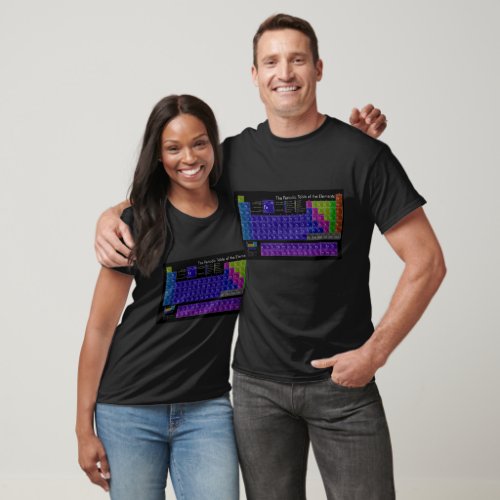 Periodic table of elements colorful black  T_Shirt