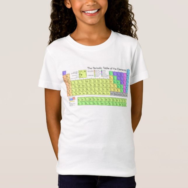 Periodic table of elements colorful girls' t-shirt (Front)