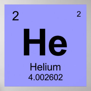 Periodic Table of Elements (Helium) Poster