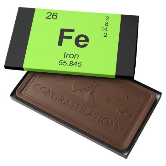 Periodic Table of Elements (Iron) Milk Chocolate Bar (Opened)