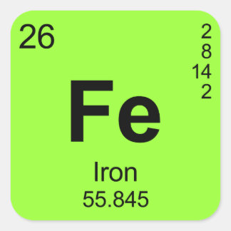 Periodic Table of Elements (Iron) Square Sticker