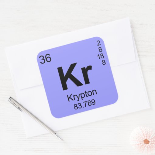 Periodic Table of Elements (Krypton) Square Sticker | Zazzle