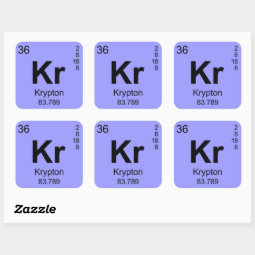 Periodic Table of Elements (Krypton) Square Sticker | Zazzle