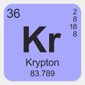 Periodic Table Of Elements (krypton) Square Sticker by TheScienceShop at Zazzle