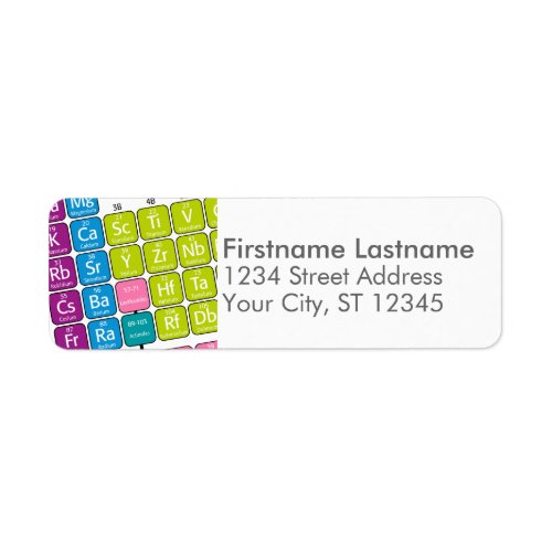Periodic Table of Elements Label