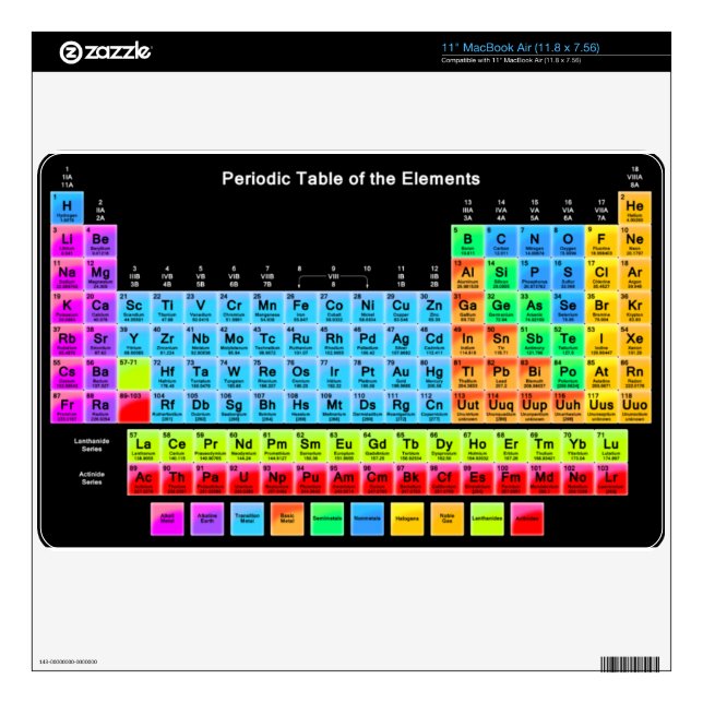 Periodic Table of Elements Laptop Sleeve Skin For MacBook Air (Product)
