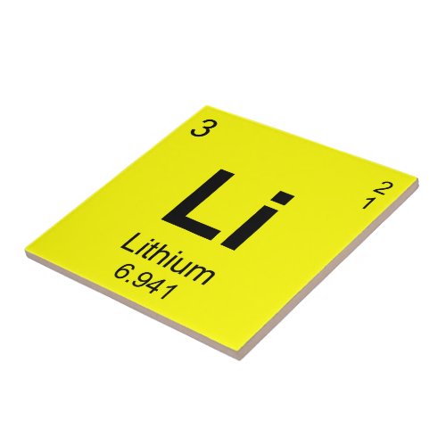 Periodic Table of Elements Lithium Ceramic Tile