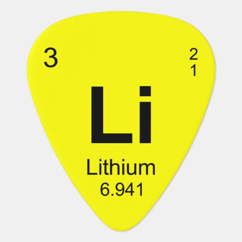 Periodic Table of Elements Lithium Guitar Pick