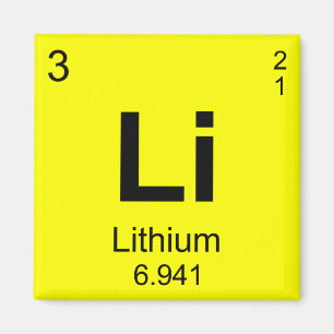 Periodic Table of Elements (Lithium) Magnet
