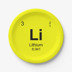 Periodic Table of Elements (Lithium) Paper Plates