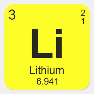 Periodic Table of Elements (Lithium) Square Sticker