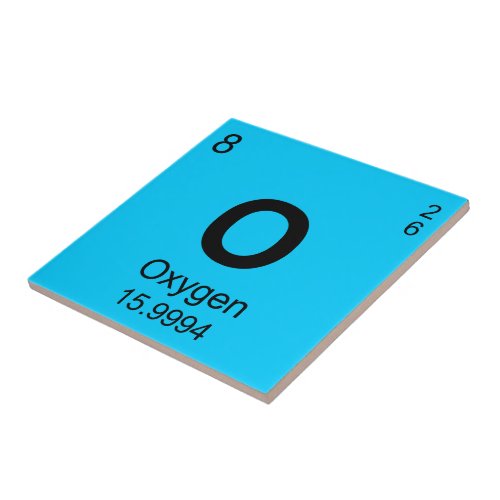 Periodic Table of Elements Oxygen Ceramic Tile