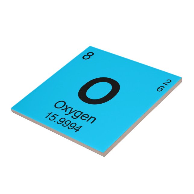 Periodic Table of Elements (Oxygen) Ceramic Tile (Side)