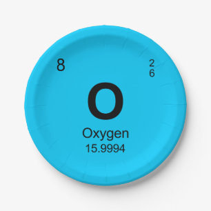 Periodic Table of Elements (Oxygen) Paper Plates