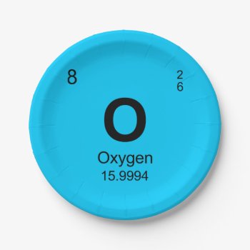 Periodic Table Of Elements (oxygen) Paper Plates by TheScienceShop at Zazzle