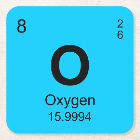 Periodic Table Of Elements (oxygen) Square Paper Coaster