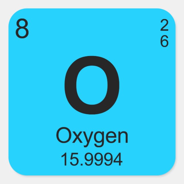 Periodic Table of Elements (Oxygen) Square Sticker (Front)