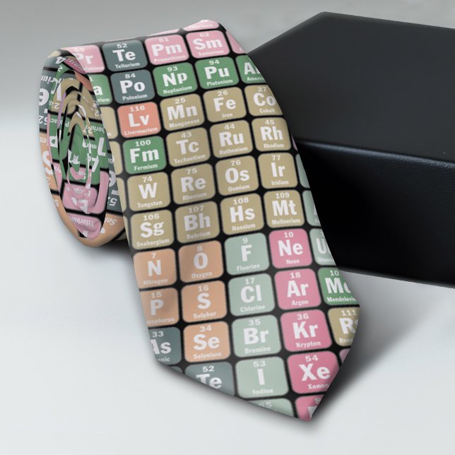 Periodic Table of Elements Pattern Neck Tie (Periodic Table Pattern Tie)
