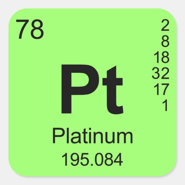 Periodic Table of Elements (Platinum) Square Sticker (Front)
