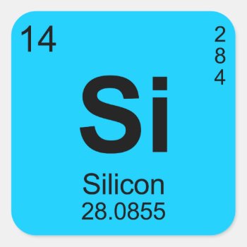 Periodic Table Of Elements (silicon) Square Sticker by TheScienceShop at Zazzle