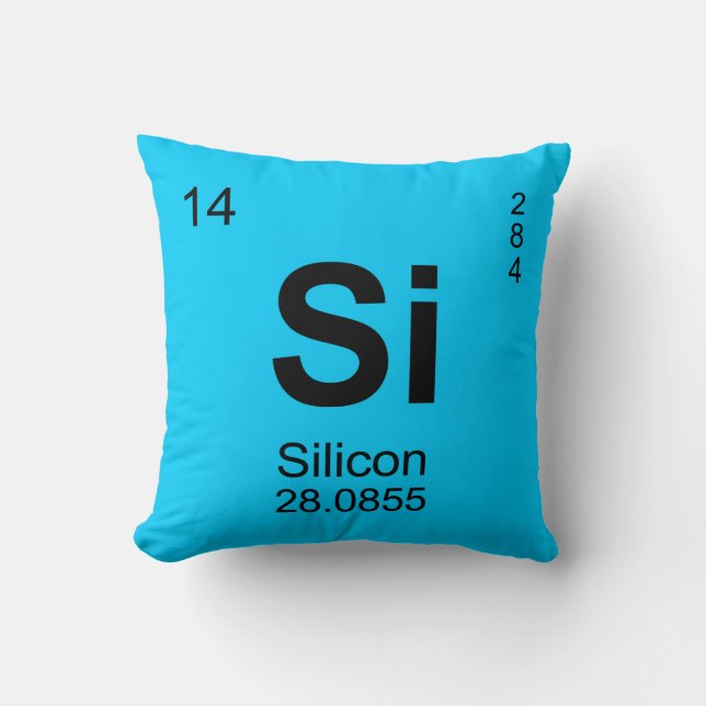 Periodic Table of Elements (Silicon) Throw Pillow (Front)